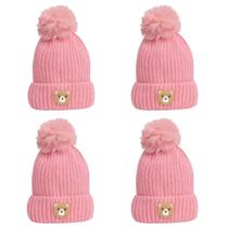 kit 4 toucas gorro infantil de pompom bichinho para menino menina forrada escolha a sua