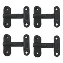 Kit 4 Tranqueta Trinco Pvc Para Porta Sanfonada Janela Preto