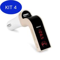 Kit 4 Transmissor Veicular Com Bluetooth Fm Mp3 Usb E - Carg7