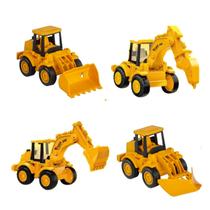 Kit 4 Tratores de Construção C/ Motor À Fricção Realista Brincar Ou Colecionar Kit 4 Tratores de Construção C/ Motor À Fricção Realista Brincar Ou Colecionar