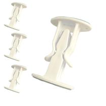 Kit 4 Trava Porta Janela Fixador Autoadesivo Plástico Branco Prático Parede Rodapé