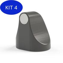 Kit 4 Trava Porta Magnético Universal Comfortdoor Cinza