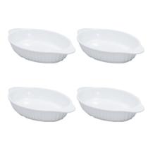 Kit 4 Travessa Oval Grande Melamina Premium 34X20cm Servir Evento Gourmet Restaurante