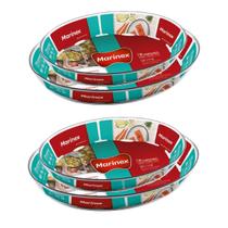 Kit 4 Travessas De Vidro Assadeira Oval 1,6L 2,4L Marinex