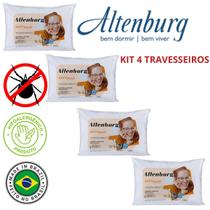 Kit 4 Travesseiro Altenburg Antialérgico Soft Touch Altenburg Descanso 50cm x 70cm