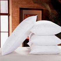 Kit 4 Travesseiro Branco Macio Hipoalergico Capa em algodão Confortável Bambu 17cm