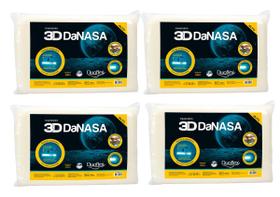 Kit 4 Travesseiro Danasa Alto 3d 13cm Altura Macio - Duoflex Kit 4 Travesseiro Danasa Alto 3d 13cm Altura Macio - Duoflex