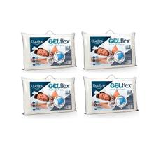 Kit 4 Travesseiro Gelflex Nasa Alto Duoflex 50x70cm