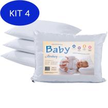 Kit 4 Travesseiro Para Bebê 100% Algodão 180 Fios - Altenburg