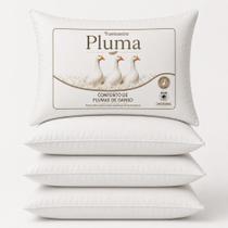Kit 4 Travesseiro Pluma de Ganso Sintetica 70x50cm Macio Conforto Casal Hotel Pousada Kit 4 Travesseiro Pluma de Ganso Sintetica 70x50cm Macio Conforto Casal Hotel Pousada