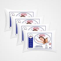 Kit 4 Travesseiro Pluma de Ganso Ultra Macio Confortavel Descanso Antiacaro 70x50cm Kit 4 Travesseiro Pluma de Ganso Ultra Macio Confortavel Descanso Antiacaro 70x50cm