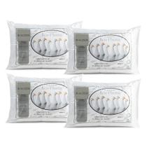 Kit 4 Travesseiro Pluma Ganso Confortável Antiacaro 70x50cm