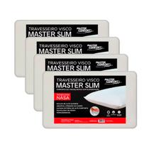 Kit 4 Travesseiro Viscoelástico Master Slim Sono Conforto