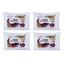 Kit 4 Travesseiros 48x68cm Toque Aveludado Altenburg Kit 4 Travesseiros 48x68cm Toque Aveludado Altenburg