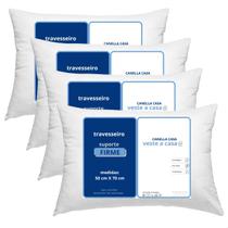 Kit 4 Travesseiros Antialérgico Suporte Firme 50x70cm Kit 4 Travesseiros Antialérgico Suporte Firme 50x70cm