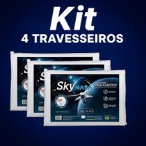 Kit 4 Travesseiros Basic Sky Viscoelástico Confortável Macio Casa Viagem Hotel Saúde Reforçado Kit 4 Travesseiros Basic Sky Viscoelástico Confortável Macio Casa Viagem Hotel Saúde Reforçado