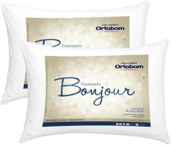 Kit 4 Travesseiros Bonjour 100% Toque Macio Durma Bem - Ortobom