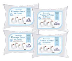 Kit 4 Travesseiros Daune Penas e Plumas