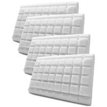 Kit 4 Travesseiros Espuma Corte Tridimensional + Capa Malha 100% Algodão Lavável