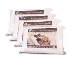 Kit 4 Travesseiros Espuma de Viscoelástico Nasa Massageador 50x70cm Kit 4 Travesseiros Espuma de Viscoelástico Nasa Massageador 50x70cm