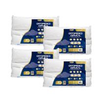 Kit 4 Travesseiros Formato Cervical Dobravél