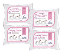 Kit 4 Travesseiros Hotelaria - Penas e Plumas