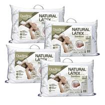 Kit 4 Travesseiros Látex Alto Bamboo Ideal Dormir Lado
