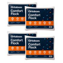 Kit 4 Travesseiros Ortobom Confort Flock