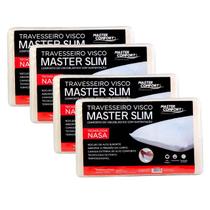 Kit 4 Travesseiros Slim Nasa Master Comfort 35X55X9cm Visco Kit 4 Travesseiros Slim Nasa Master Comfort 35X55X9cm Visco