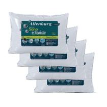 Kit 4 Travesseiros Suporte Firme Anti Alérgico Sono E Saúde Altenburg 180fios Lavável 50cm x 70cm