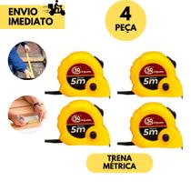 Kit 4 Trena 5 Metros x 24 mm de Metal Und c/ Trava Freio Manual, Agilidade na Aferição das Medid
