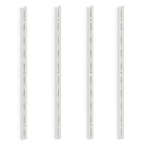 Kit 4 Trilho P/ Prateleira Cremalheira Aço Simples 1m Branco Kit 4 Trilho P/ Prateleira Cremalheira Aço Simples 1m Branco