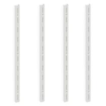 Kit 4 Trilho Prateleira Cremalheira Aço Simples 1M Branco Kit 4 Trilho Prateleira Cremalheira Aço Simples 1M Branco