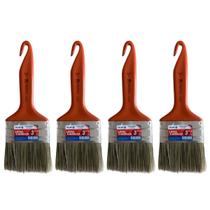 Kit 4 Trincha Pincel P/ Pintura Látex Acrílica 3'' Tigre Kit 4 Trincha Pincel P/ Pintura Látex Acrílica 3'' Tigre