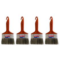 Kit 4 Trincha Pincel P/ Pintura Látex Acrílica 4'' Tigre Kit 4 Trincha Pincel P/ Pintura Látex Acrílica 4'' Tigre