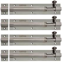 Kit 4 Trincos 150mm Tarjeta Ferrolho Porta Alumínio Cromado