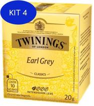 Kit 4 Twinings Of London Sabor Earl Grey 20G 10 Saquinhos