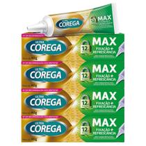 Kit 4 Ultra Corega Creme Menta Fixador de Dentaduras 40g