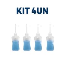 Kit 4 UN Almotolia 250mL Translúcida Bico Reto - J Prolab