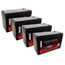 Kit 4 Un Baterias Seladas 12V Unipower - Alarme e Segurança Kit 4 Un Baterias Seladas 12V Unipower - Alarme e Segurança