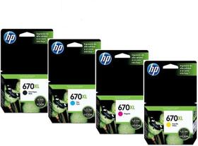 Kit 4 un Cartucho genuinos 670xlB C Y M 4625 4615 5525