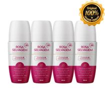 Kit 4 Un Desodorante Roll-on Clareador Rosa Selvagem 85ml