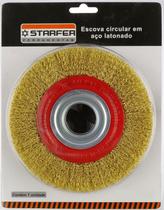 Kit 4 Un Escova Circular Em Aço Latonado Starfer 6X5/8"