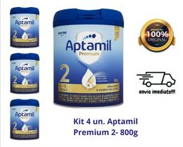 kit 4 un. Fórmula Infantil: Aptamil Premium 2 800g - 6-12 meses