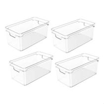 Kit 4 Un Organizador Clear Armário Multiuso Cozinha Dispensa