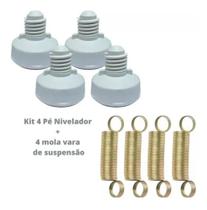 Kit 4 un Pes Niveladores Compatível Electrolux + 4 Mola Vara Suspensão