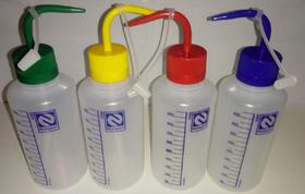 Kit 4 Un Pissetas 250ml Graduadas Em Pe C/4 Tampas Coloridas, Nalgon