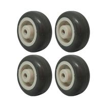 Kit 4 un roda borracha termoplástica 2 pol 40kg p/ rodízio