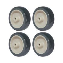 Kit 4 un roda borracha termoplástica 4 pol 90kg p/ rodízio