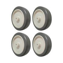 Kit 4 un roda borracha termoplástica 6 pol 130kg p/ rodízio